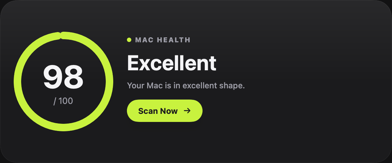Mac health score widget