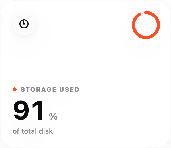 Storage used widget